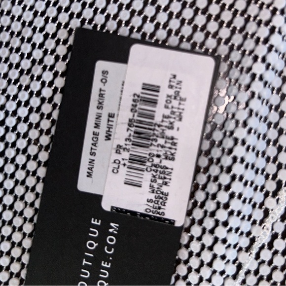 NWT White Fox sarong mini skirt bling cover up S one size M, L adjustable - Picture 7 of 8